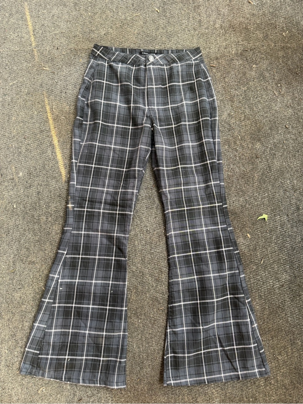 Almost Famous Black and Grey Checkered Pants